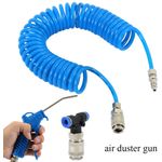Auto si Moto - Reparatii si depanare - Compresoare auto - Set pistol de suflat aer  furtun spirala de 5 m T de conectare camion - Infinity.ro