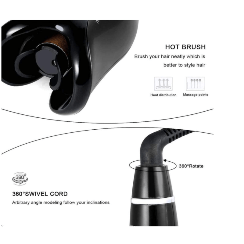 Ingrijire personala si Cosmetice - Aparate & accesorii ingrijire personala - Hair styling - Ondulatoare - Ondulator rotativ profesional cu afisaj digital LCD Ceramic Rorting Curelr 1 - Infinity.ro