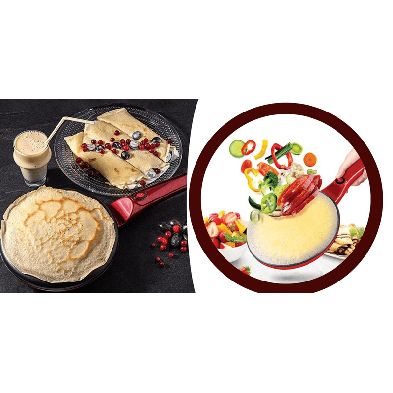 Casa si Gradina - Bucatarie si vesela - Vase pentru gatit - Tigai si seturi - Tigaia electrica pentru clatite 20 cm ROSIE - Infinity.ro