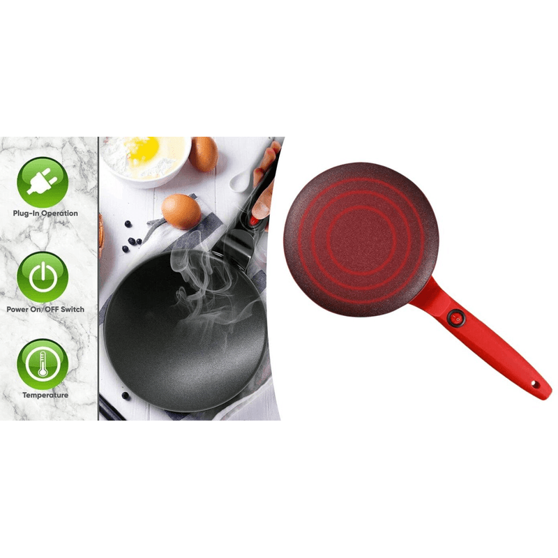 Casa si Gradina - Bucatarie si vesela - Vase pentru gatit - Tigai si seturi - Tigaia electrica pentru clatite 20 cm ROSIE - Infinity.ro