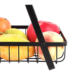 Casa si Gradina - Mobilier - Organizare si depozitare - Organizatoare pentru sertare si dulapuri - Cos metalic stil organizator fructe legume cu 2 niveluri NEGRU - Infinity.ro