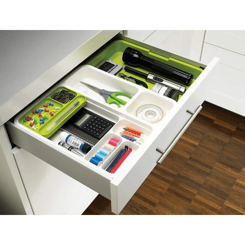 Casa si Gradina - Mobilier - Organizare si depozitare - Organizatoare pentru sertare si dulapuri - Organizator extensibil pentru sertar VERDE-ALB - Infinity.ro