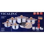 Casa si Gradina - Bucatarie si vesela - Vase pentru gatit - Oale si cratite - Set 6 Oale inox VL8013 grele din Otel inoxidabil cu Capac - Infinity.ro