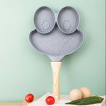 Casa si Gradina - Bucatarie si vesela - Vase pentru gatit - Tigai si seturi - Tigaie Gri cu 3 compartimente maner de lemn - Infinity.ro