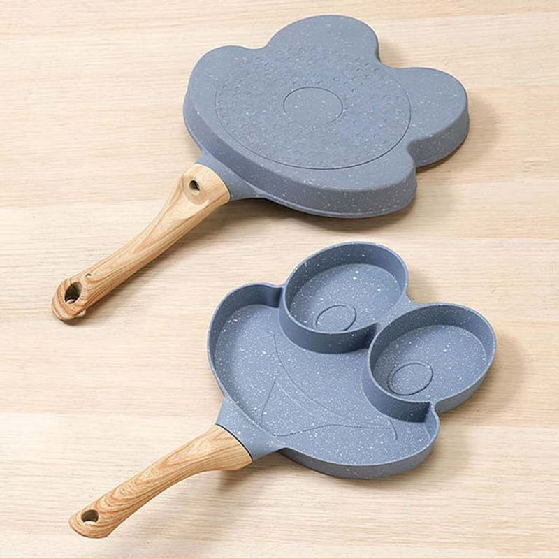 Casa si Gradina - Bucatarie si vesela - Vase pentru gatit - Tigai si seturi - Tigaie Gri cu 3 compartimente maner de lemn - Infinity.ro