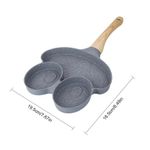 Casa si Gradina - Bucatarie si vesela - Vase pentru gatit - Tigai si seturi - Tigaie Gri cu 3 compartimente maner de lemn - Infinity.ro