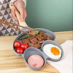 Casa si Gradina - Bucatarie si vesela - Vase pentru gatit - Tigai si seturi - Tigaie Gri cu 3 compartimente maner de lemn - Infinity.ro