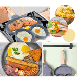 Casa si Gradina - Bucatarie si vesela - Vase pentru gatit - Tigai si seturi - Tigaie Gri cu 3 compartimente maner de lemn - Infinity.ro