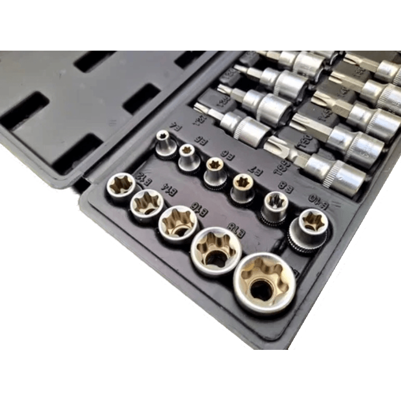 Casa si Gradina - Constructii - Scule de mana si unelte - Chei si truse chei - Trusa 29 piese Chei Tubulare Torx si Capete Biti Torx - Infinity.ro