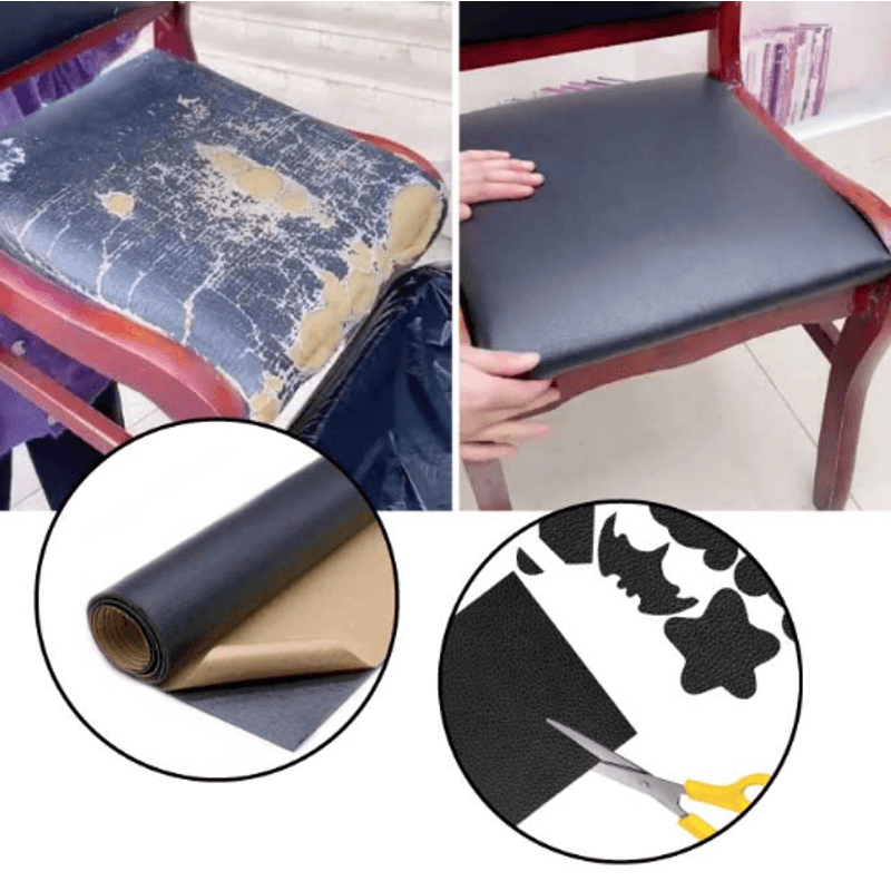 Casa si Gradina - Textile si covoare - Metraje si textile - Sul autoadeziv din piele ecologica (imitatie piele) 0.75 x 2.5m NEGRU cu textura - Infinity.ro