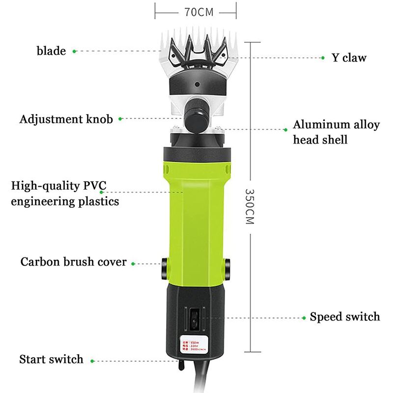 Petshop - Ingrijire si Igiena - Aparate de ingrijire - Aparate tuns animale - Masina de tuns oi N1J-MYR-76A electrica profesionala 650W cu 6 trepte de viteza - Infinity.ro
