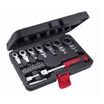 Casa si Gradina - Constructii - Scule de mana si unelte - Chei si truse chei - Chei unghiulare cu clichet 6-19mm CrV 20 buc si capete interschimbabile - Infinity.ro