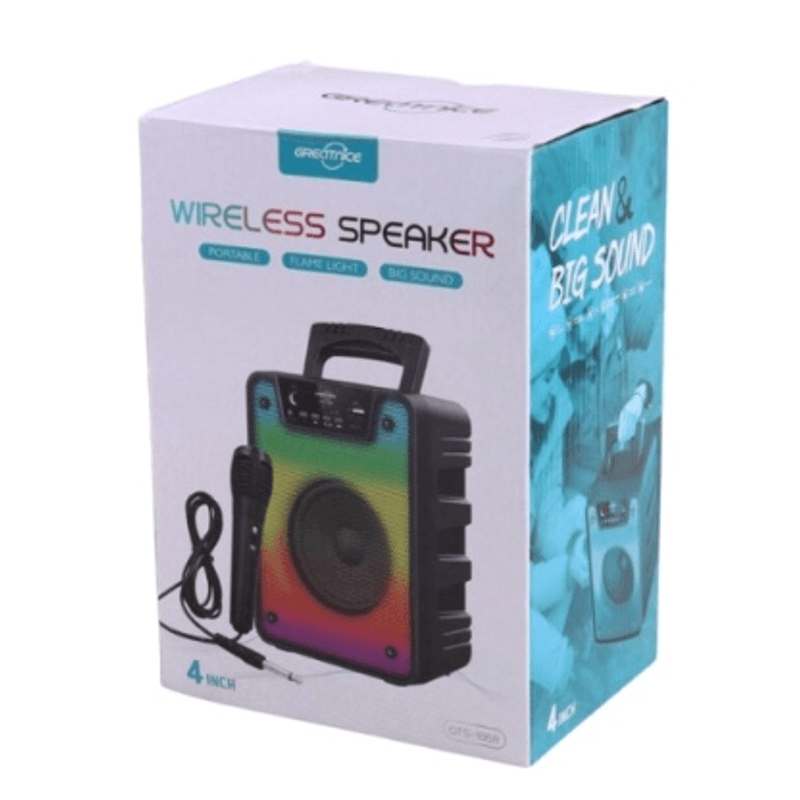 TV, Audio-Video si Foto - Portabile audio - Boxe portabile - Boxa wireless GTS 1868 cu bluetooth USB lumini si microfon - Infinity.ro