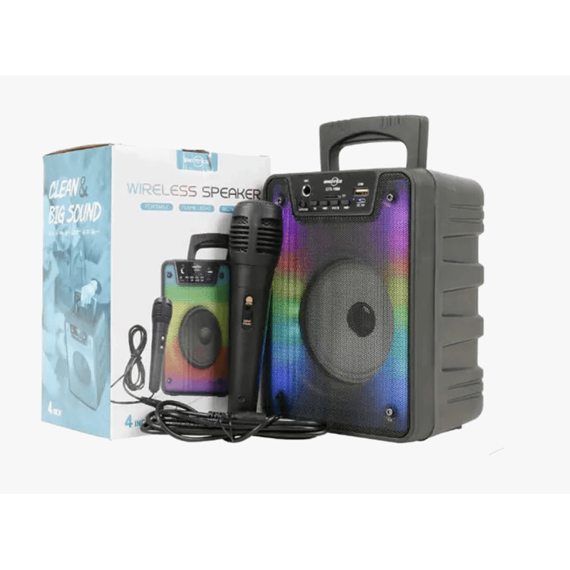 TV, Audio-Video si Foto - Portabile audio - Boxe portabile - Boxa wireless GTS 1868 cu bluetooth USB lumini si microfon - Infinity.ro