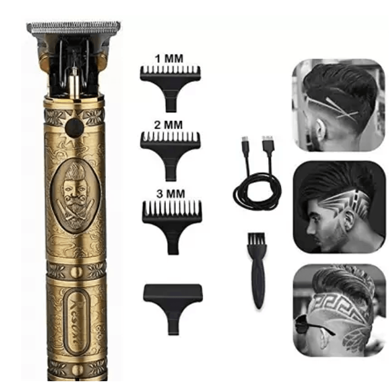 Ingrijire personala si Cosmetice - Aparate & accesorii ingrijire personala - Aparate de ras si tuns - Aparate de tuns - Trimmer de tuns barba si conturare professional WS T99 lama tip T din otel carbon acumulator detasabil - Infinity.ro