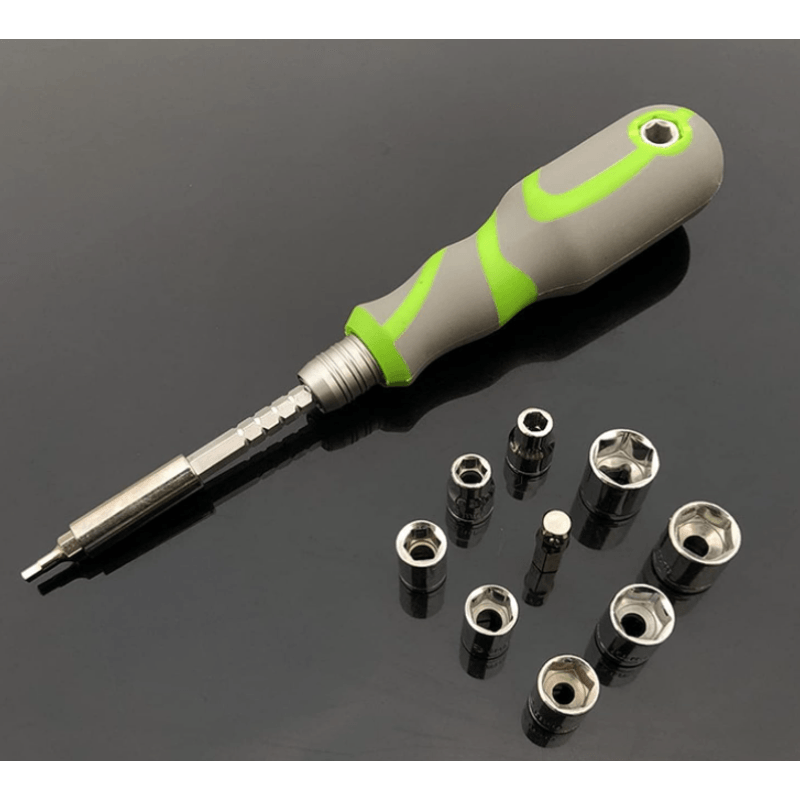 Casa si Gradina - Constructii - Scule de mana si unelte - Seturi scule - Trusa surubelnita cu biti si tubulare verde 41 piese - Infinity.ro