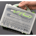 Casa si Gradina - Constructii - Scule de mana si unelte - Seturi scule - Trusa surubelnita cu biti si tubulare verde 41 piese - Infinity.ro