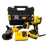 Casa si Gradina - Constructii - Scule de mana si unelte - Seturi scule - Trusa Polizor Unghiular + Autofiletanta cu 2 Acumulatori 128V - Infinity.ro