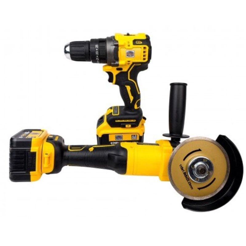 Casa si Gradina - Constructii - Scule de mana si unelte - Seturi scule - Trusa Polizor Unghiular + Autofiletanta cu 2 Acumulatori 128V - Infinity.ro