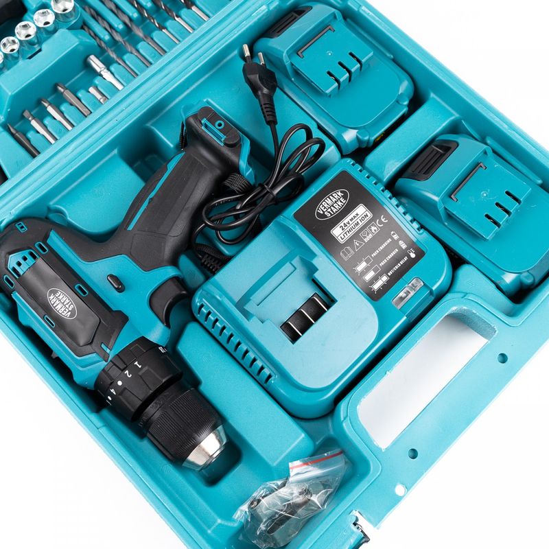 Casa si Gradina - Constructii - Scule de mana si unelte - Seturi scule - Autofiletanta cu Percutie (Bormasina) 24V Trusa 30 Accesorii 2 Acumulatori - Infinity.ro