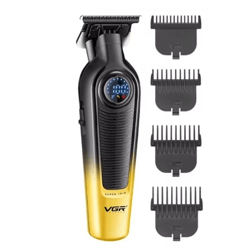 Ingrijire personala si Cosmetice - Aparate & accesorii ingrijire personala - Aparate de ras si tuns - Aparate de tuns - Set cu aparat de tuns fara fir VGR V 996 4 distantiere afisaj LED autonomie 300min - Infinity.ro
