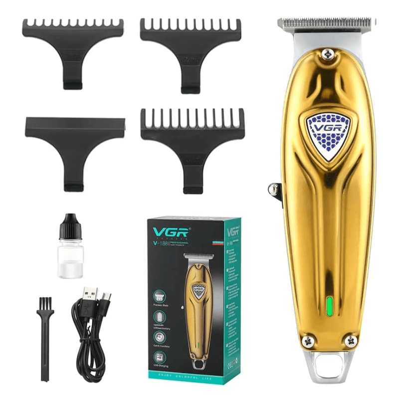 Ingrijire personala si Cosmetice - Aparate & accesorii ingrijire personala - Aparate de ras si tuns - Aparate de tuns - Masina de tuns profesionala VGR V 188 lame inox 4 piepteni ajustare lungime - Infinity.ro