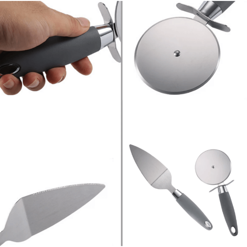 Casa si Gradina - Bucatarie si vesela - Ustensile bucatarie - Seturi ustensile de bucatarie - Set ustensile pentru pizza 2 piese otel inoxidabil - Infinity.ro