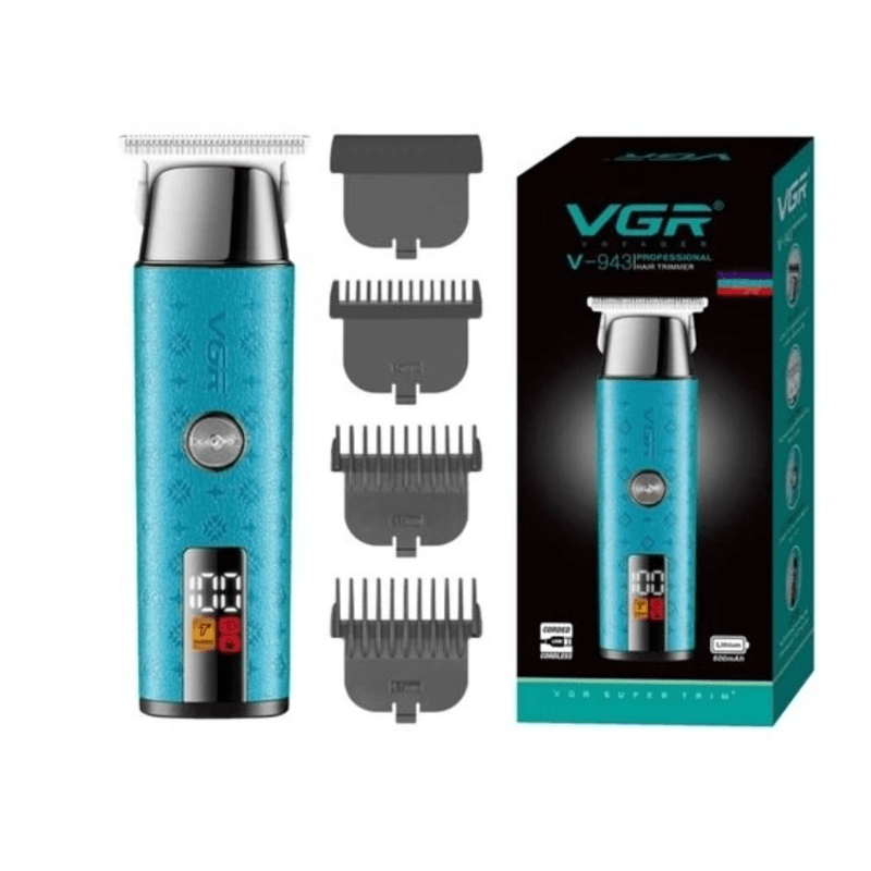 Ingrijire personala si Cosmetice - Aparate & accesorii ingrijire personala - Aparate de ras si tuns - Aparate de tuns - Set aparat de tuns fara fir VGR V 943 cu 3 distantiere afisaj LED - Infinity.ro