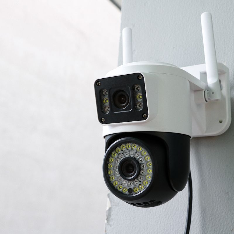 Casa si Gradina - Electrice - Smart Home - Camere de supraveghere - Camera de supraveghere IP 2 EYES VIEW 2 ECRANE in acelasi timp 5.0MPX rotire 360 ​​​​de grade vedere pe timp de noapte - Infinity.ro