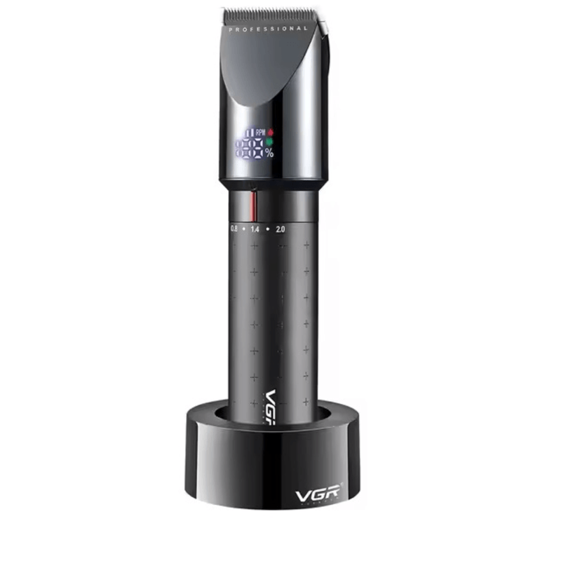 Ingrijire personala si Cosmetice - Aparate & accesorii ingrijire personala - Aparate de ras si tuns - Aparate de tuns - Aparat de tuns fara fir VGR V698 4 distantiere afisaj LED cu suport incarcare USB - Infinity.ro