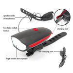 Casa si Gradina - Corpuri si surse de iluminat - Iluminat exterior - Lanterne - Kit 7588 lanterna pentru bicicleta cu Claxon reincarcabil prin USB - Infinity.ro