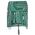 Casa si Gradina - Constructii - Scule de mana si unelte - Chei si truse chei - Trusa Chei Tubulare CR-V si Clicket 216 Piese Cutie Verde - Infinity.ro