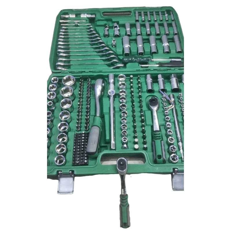 Casa si Gradina - Constructii - Scule de mana si unelte - Chei si truse chei - Trusa Chei Tubulare CR-V si Clicket 216 Piese Cutie Verde - Infinity.ro