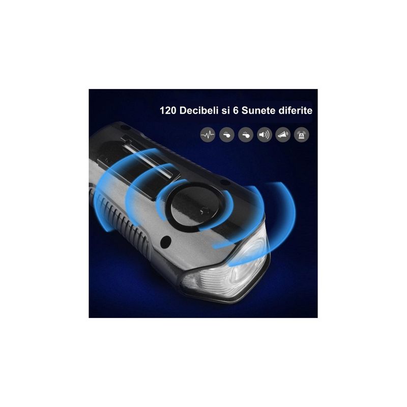 Casa si Gradina - Corpuri si surse de iluminat - Iluminat exterior - Lanterne - Lanterna de Bicicleta FY317 cu Claxon si Kilometraj DIGITAL - Infinity.ro