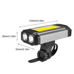 Casa si Gradina - Corpuri si surse de iluminat - Iluminat exterior - Lanterne - Lanterna de bicicleta, reincarcabila prin USB, 5 moduri 2 x Cob Rotund + 1 COB dreptunghiular - Infinity.ro
