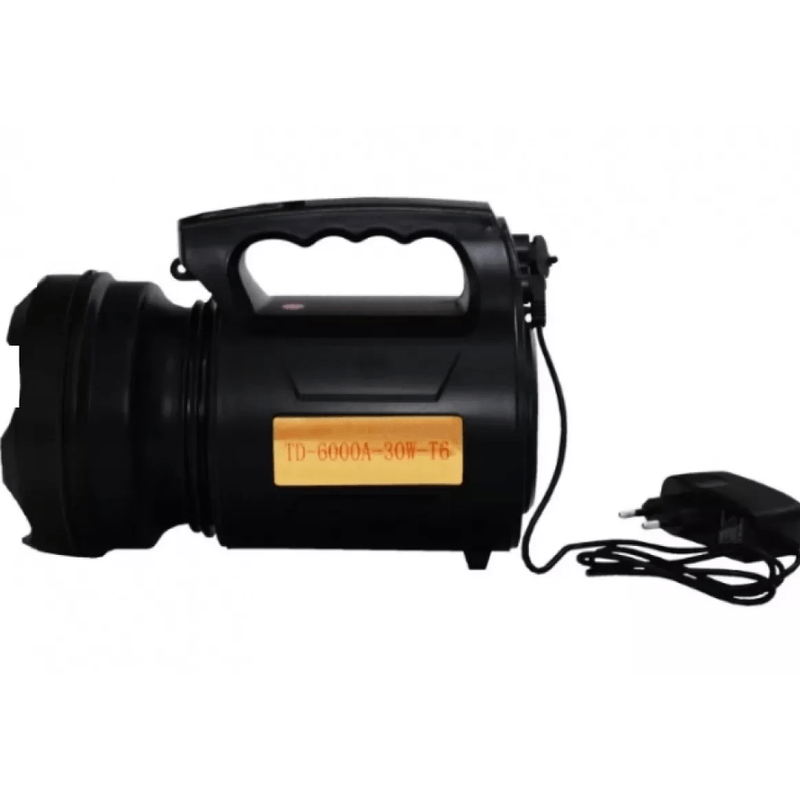 Casa si Gradina - Corpuri si surse de iluminat - Iluminat exterior - Lanterne - Lanterna Profesionala cu LED TD 6000A T6 de 30 W Acumulator Integrat Negru - Infinity.ro