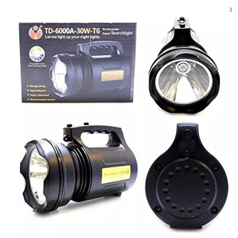 Casa si Gradina - Corpuri si surse de iluminat - Iluminat exterior - Lanterne - Lanterna Profesionala cu LED TD 6000A T6 de 30 W Acumulator Integrat Negru - Infinity.ro