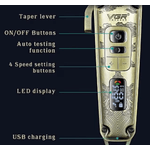 Ingrijire personala si Cosmetice - Aparate & accesorii ingrijire personala - Aparate de ras si tuns - Aparate de tuns - Aparat de Tuns Fara Fir V005 Carcasa Metalica 8 Distantiere Lama din Otel Inoxidabil - Infinity.ro