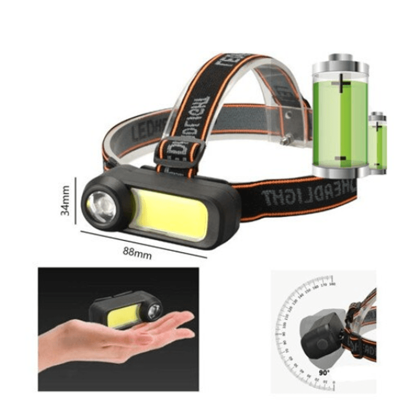 Casa si Gradina - Corpuri si surse de iluminat - Iluminat exterior - Lanterne - Lanterna de cap WH 1707 cu led XPE+COB ajustabila 90 de grade 2 moduri iluminare - Infinity.ro