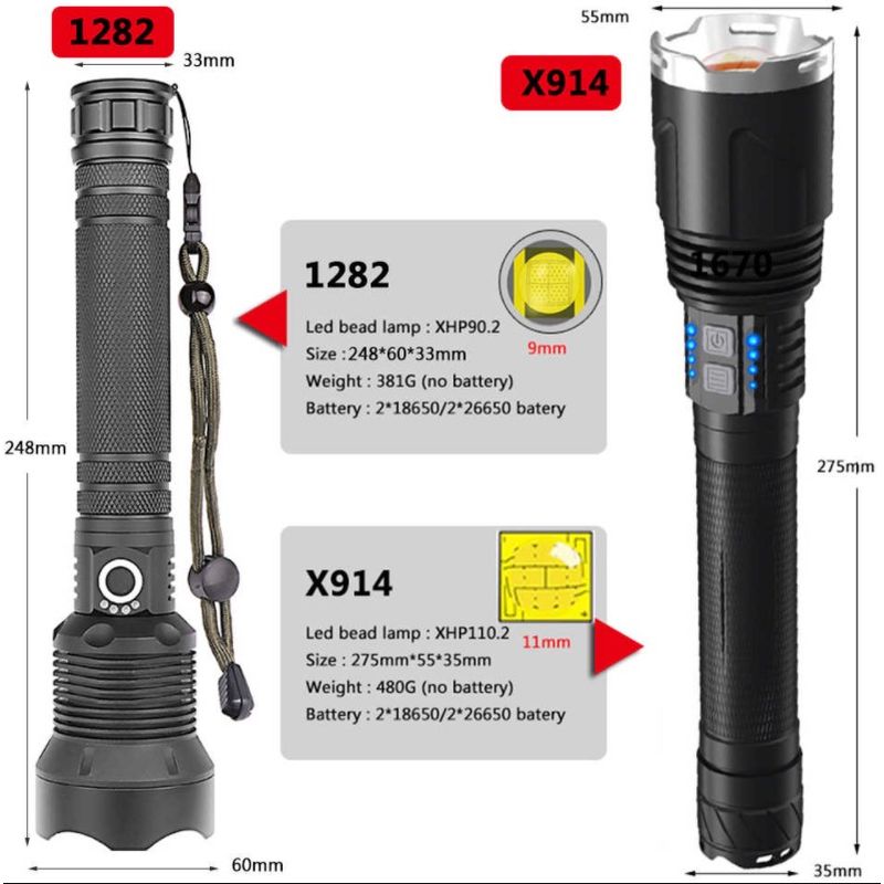 Casa si Gradina - Corpuri si surse de iluminat - Iluminat exterior - Lanterne - Lanterna Led Puternica X914 Mare, P160 100kW - Infinity.ro