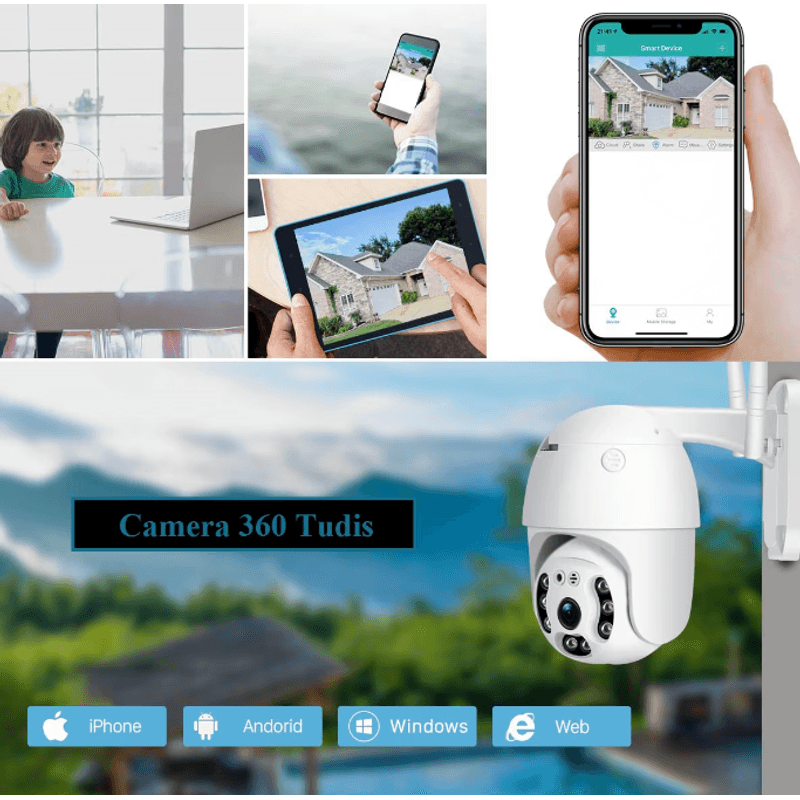 Casa si Gradina - Electrice - Smart Home - Camere de supraveghere - Camera de supraveghere WIFI Pro 8 LED 3MP exterior/interior FullHD 2k 4X zoom - Infinity.ro