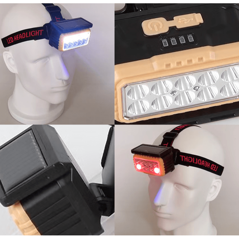 Casa si Gradina - Corpuri si surse de iluminat - Iluminat exterior - Lanterne - Lanterna de cap LY 806 cu panou solar si 10 leduri - Infinity.ro