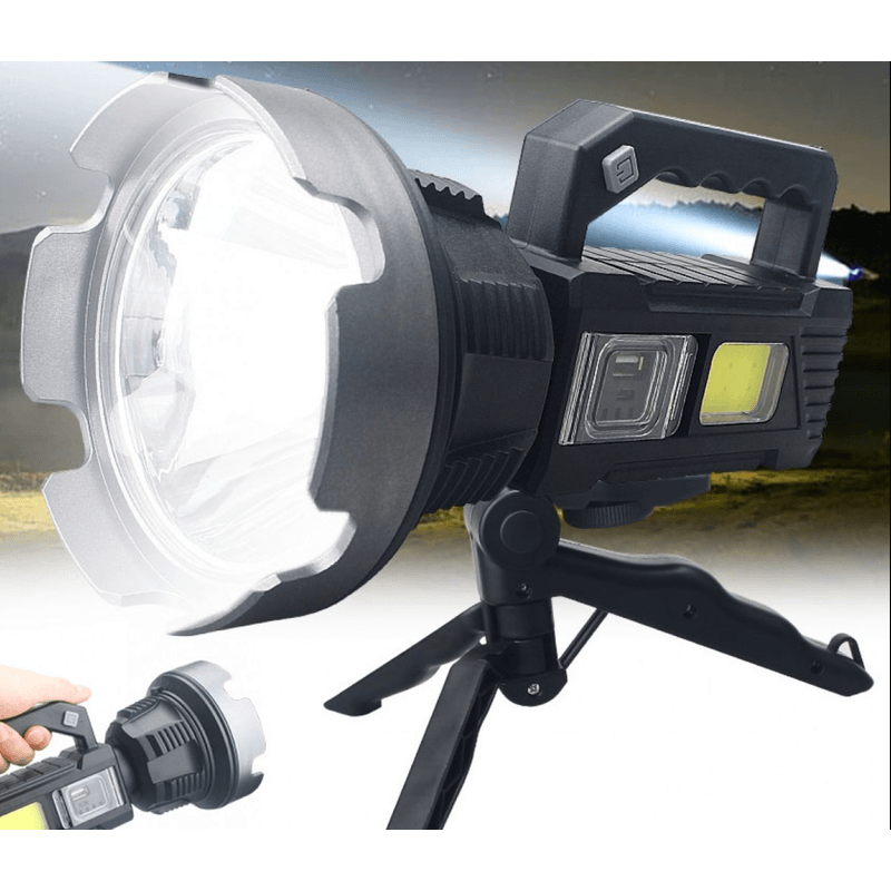 Casa si Gradina - Corpuri si surse de iluminat - Iluminat exterior - Lanterne - Lanterna de mana cu LED TD 999 de 50W cu 8000 lumeni acumulator integrat lumina laterala COB - Infinity.ro