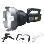 Casa si Gradina - Corpuri si surse de iluminat - Iluminat exterior - Lanterne - Lanterna de mana cu LED TD 999 de 50W cu 8000 lumeni acumulator integrat lumina laterala COB - Infinity.ro