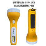 Casa si Gradina - Corpuri si surse de iluminat - Iluminat exterior - Lanterne - Lanterna JA 1929 reincarcabila panou solar si la priza 220V USB bank led lateral - Infinity.ro
