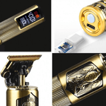 Ingrijire personala si Cosmetice - Aparate & accesorii ingrijire personala - Aparate de ras si tuns - Aparate de tuns - Trimmer de tuns si conturare Q TF11 vintage retro cu display - Infinity.ro