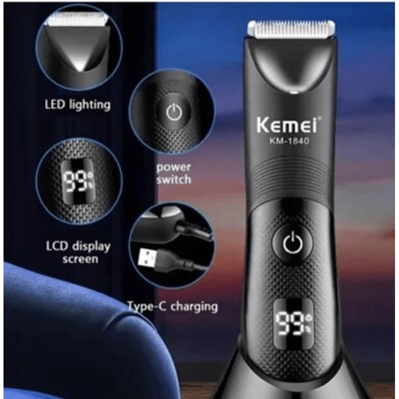 Ingrijire personala si Cosmetice - Aparate & accesorii ingrijire personala - Aparate de ras si tuns - Aparate de tuns - Masina de tuns Kemei KM 1840 de 6000 rpm cu stand incarcare - Infinity.ro