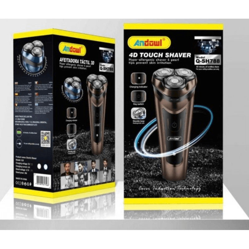 Ingrijire personala si Cosmetice - Aparate & accesorii ingrijire personala - Aparate de ras si tuns - Aparate de ras electrice - Aparat de ras Andowl Q SH788 LED indicator 3W culoare negru - Infinity.ro