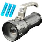 Casa si Gradina - Corpuri si surse de iluminat - Iluminat exterior - Lanterne - Lanterna Argintie cu MANER Max 800 Lumeni cu Zoom - Infinity.ro