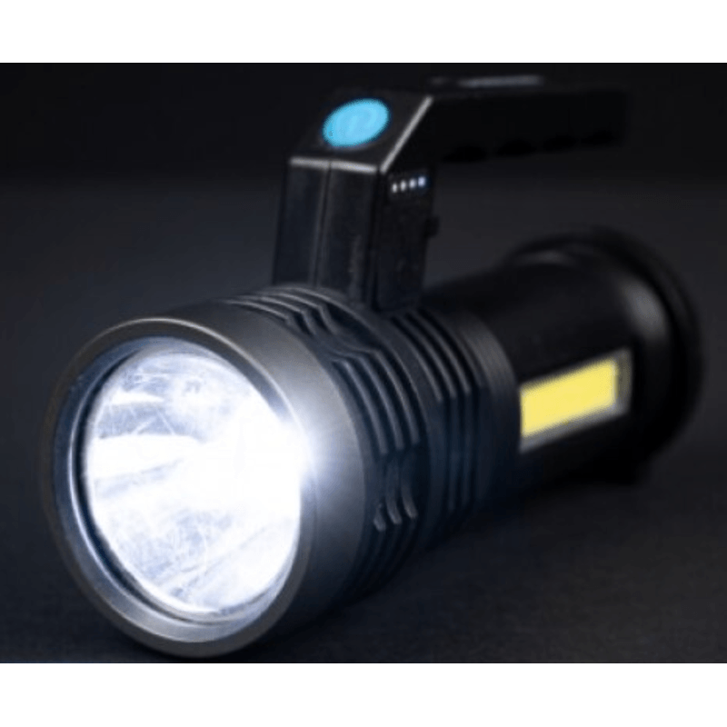 Casa si Gradina - Corpuri si surse de iluminat - Iluminat exterior - Lanterne - Lanterna de mana cu LED Q LED556 cu 1000 lumeni acumulator integrat lumina laterala COB negru - Infinity.ro